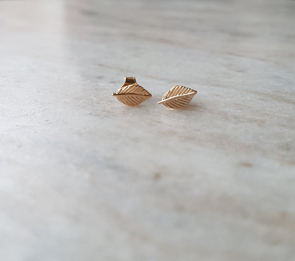 Golden Leaf Ear Studs