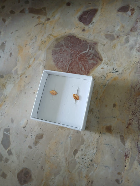 Golden Leaf Ear Studs