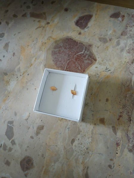 Golden Leaf Ear Studs