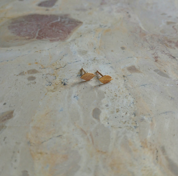 Golden Leaf Ear Studs