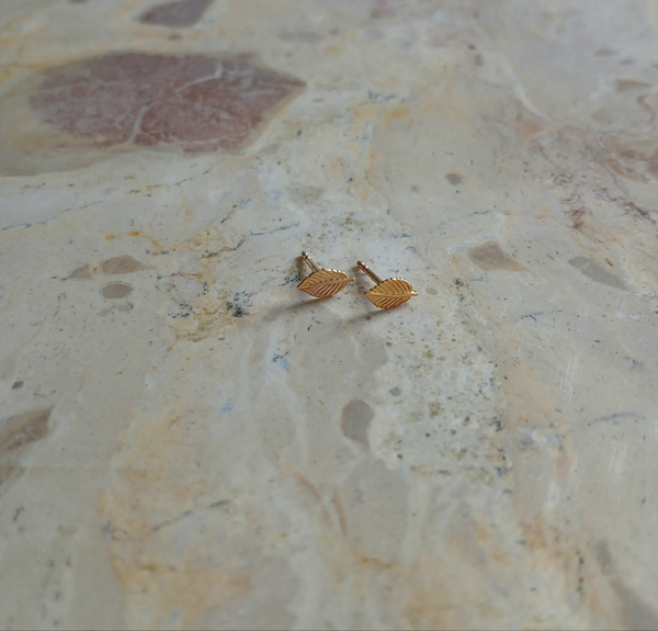 Golden Leaf Ear Studs