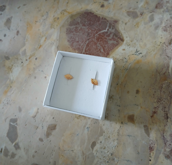Golden Leaf Ear Studs