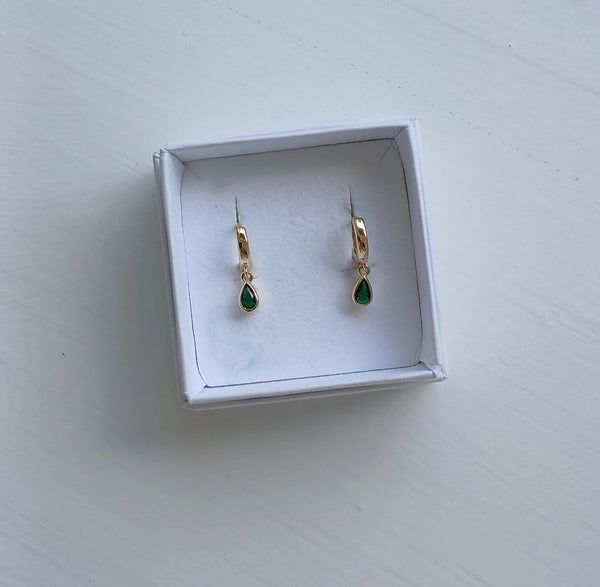 Green Drop Earrings