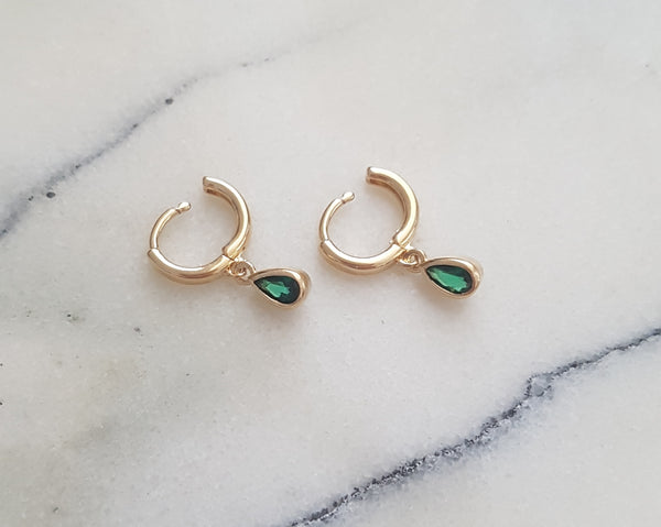 Green Drop Earrings
