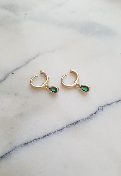 Green Drop Earrings